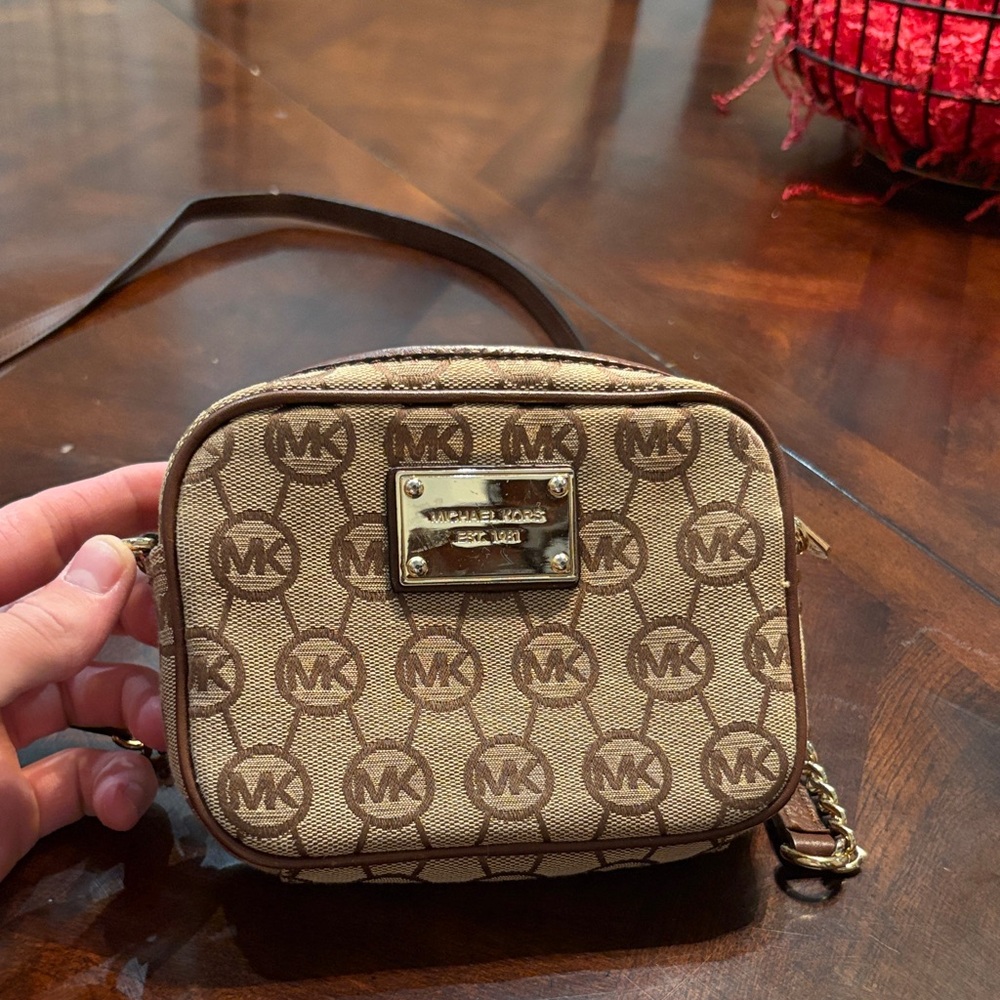 Michael Kors Tan Logo Crossbody Bag